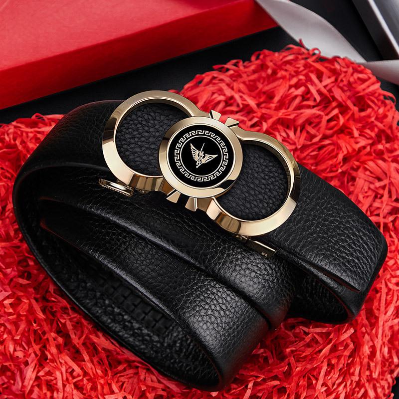 Ремень "Император" мужской;кожаный ремень мужской;s автоматическая пряжка молодежный модный деловой ремень для отдыха.