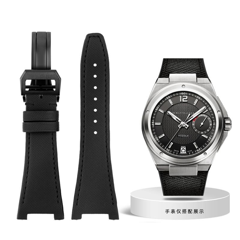 Нейлоновый кожаный ремешок для часов IWC Engineer, ремешок с вырезом, серия IW500501 IW378507 IW322703, черный спортивный холщовый ремешок для часов