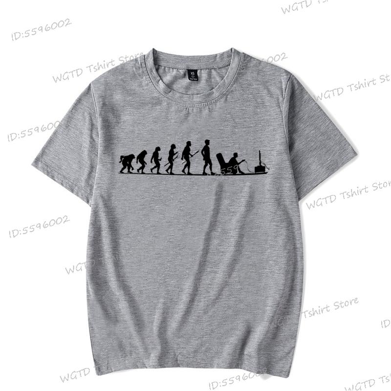 Эволюция Геймера Футболка Смешной Подарок для Геймеров Футболки для Видеоигр для Мужчин С Круглым Вырезом Смешная Эволюция Геймеров Летние Топы Одежда