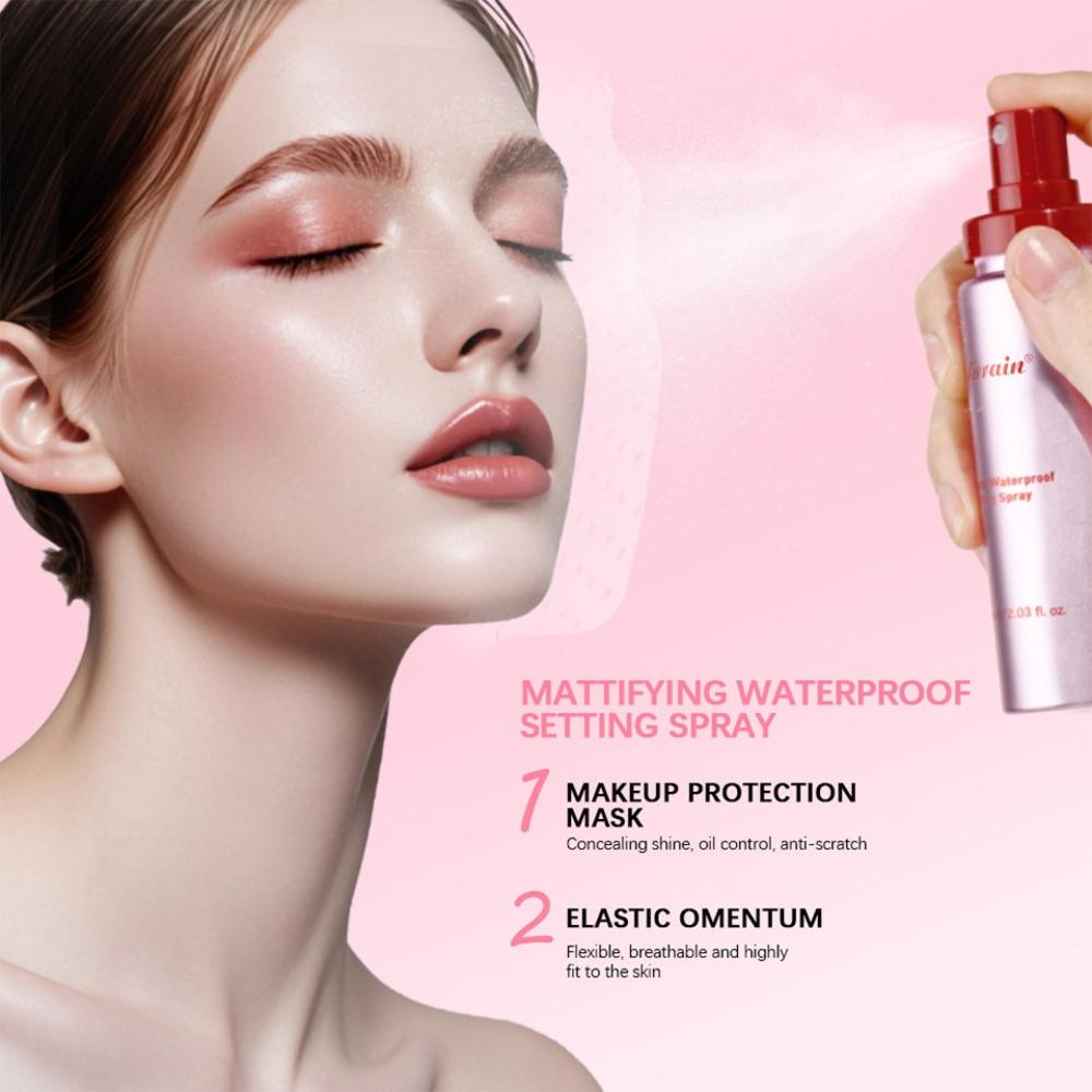 Lakerain Mattifying Waterproof Setting Spray - Long-Lasting Oil Control Makeup Fixer, Quick-Drying Fast Film-Forming Face Mist for All-Day Wear