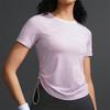 Women's Spring Sports Quick Dry Elasticated Cord Round Neck Short Sleeve T-shirt