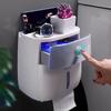 Waterproof Toilet Paper Holder Plastic Paper Towels Holder Wall Mounted Bathroom Shelf  Storage Box Portable Shelf