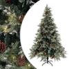 Day and Night - Day and Night Christmas Tree with Lights and Pine Cones PVC PE Green and White 120 Cm