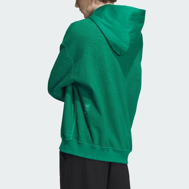 adidas Двусторонняя толстовка с капюшоном с принтом логотипа в виде буквы, унисекс, дымчато-зеленая IZ1617