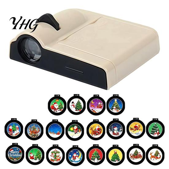 Christmas Decor Projector Light LED Lamp, 6/10/15/20 Festive Scenes Holiday Projector, Mini USB Indoor Outdoor Decoration Powered for Living