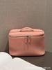 Large Capacity Leather Cosmetic Bag Portable Travel Makeup Case with Handle