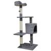 Кошачье дерево JASPER Grey 40 x 40 x 114 см - 3 платформы, 1 ниша, когтеточки