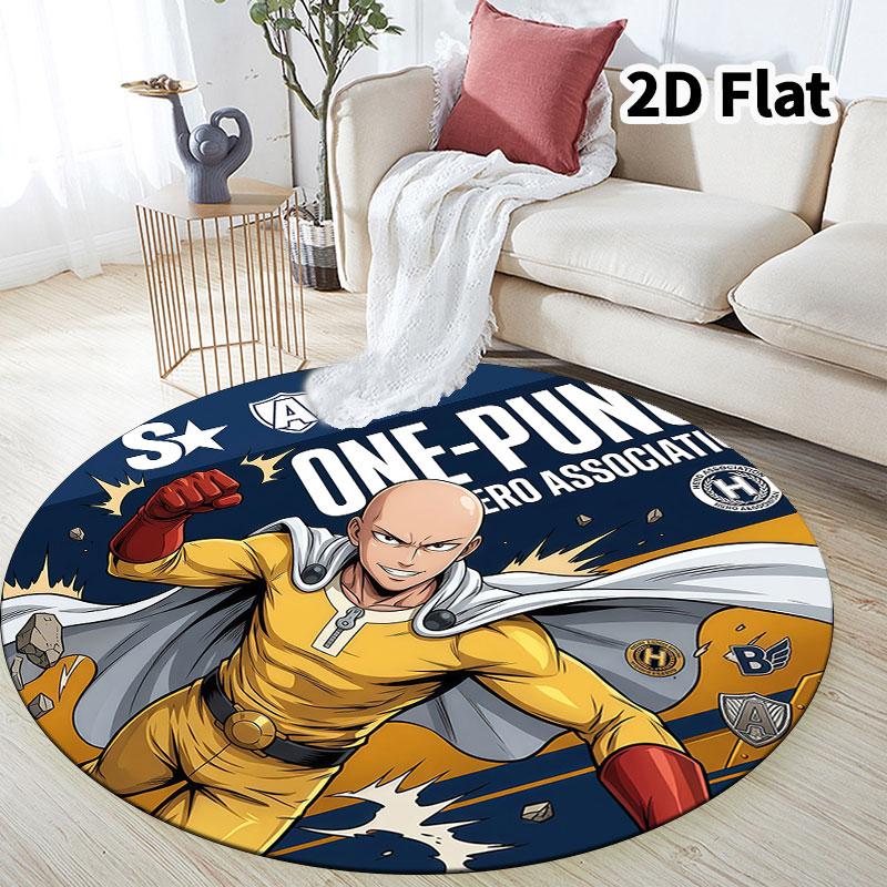 Onepunch Man Round Area Rug Carpet Rug For Living Room Bedroom Sofa Playroom Decor Nonslip Floor Mat