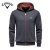 Callaway 2025 Autumn and Winter Embroidery New Men's and Women's Hooded Sweatshirt with Plush Insulation, High-quality Color Blocked Couple Top