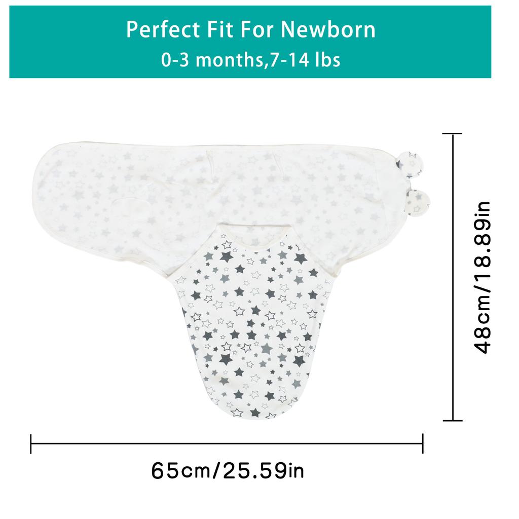 Soft Cotton Newborn Swaddle Sleepsack Anti-shock and Kick Blanket Suitable for 0-3 Months Undisturbed Sleep Infant Bedding