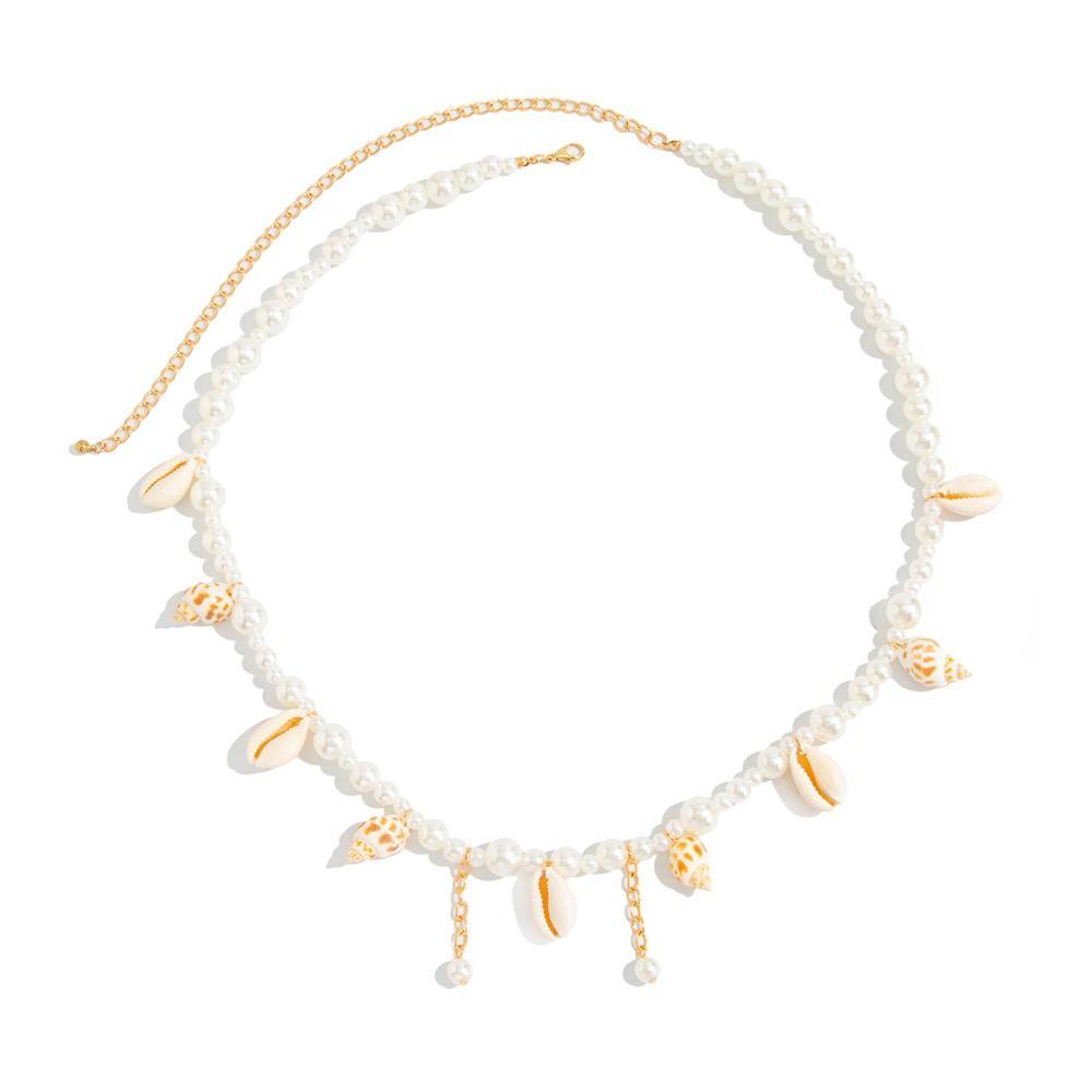 Conch Pearl Waist Chain Gold Color Bohemian Body Chain Creative Beads Belly Chain Dress Decoration
