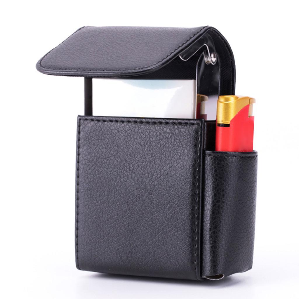 PU Leather Cigarettes Protective Bag Cigarettes Lighter Holder Pocket Case Cigarettes Storage Container for Smokers