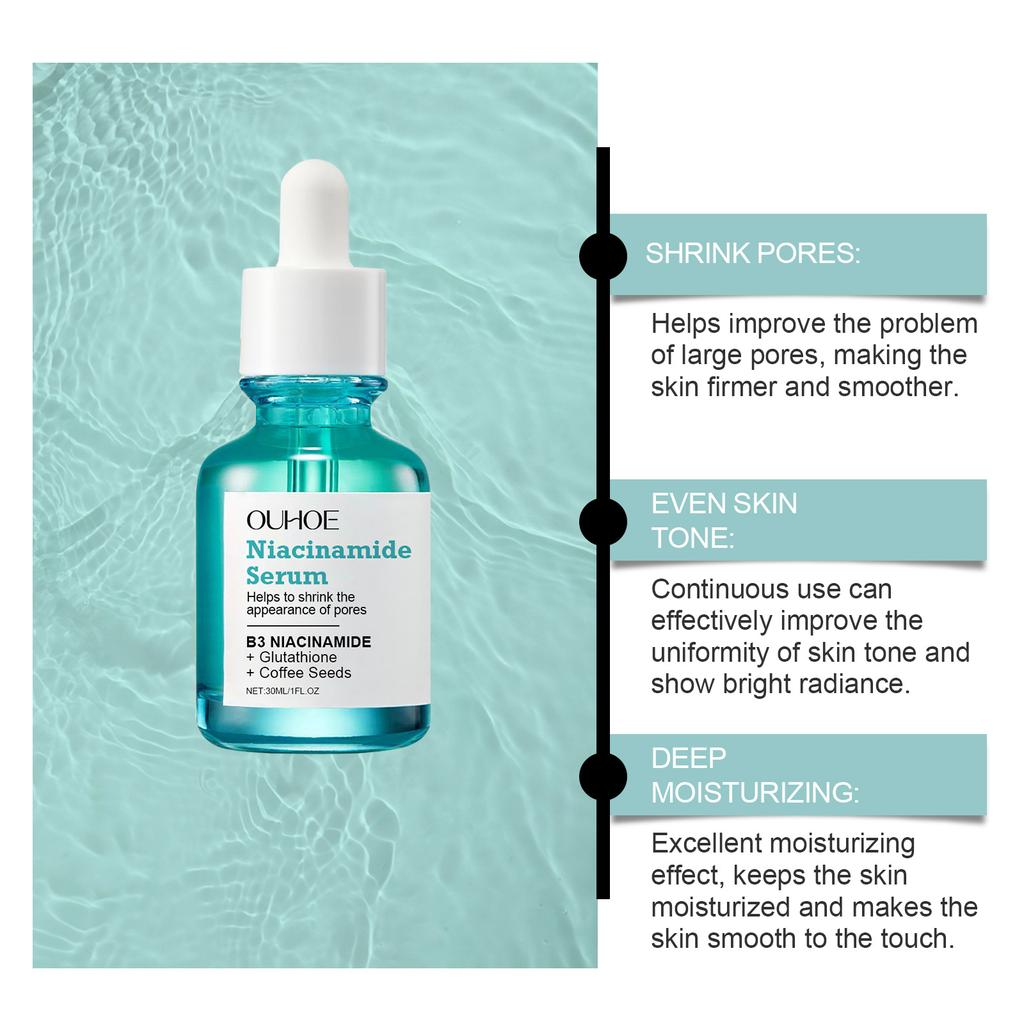 OUHOE Niacinamide Brightening Serum, нежно питающая, увлажняющая и осветляющая кожу лица увлажняющая сыворотка для ухода за кожей