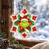 Double Sided Printed Baubles Green Elf Christmas Ornament, 2D Acrylic Red Bell Tree Candy Cane Gift Box Xmas Hanging Charms Shaped Decoration