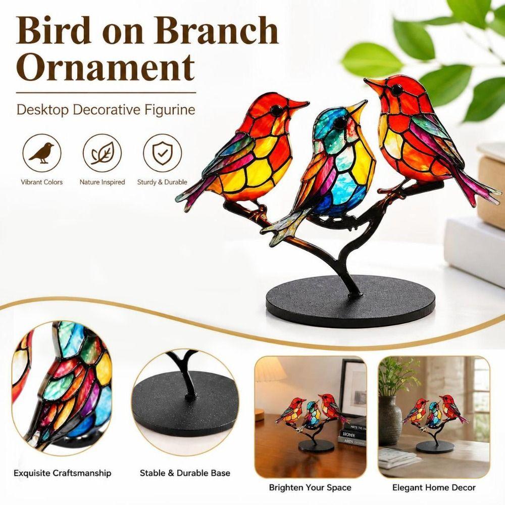 Double Sided Acrylic Bird Ornament 2D Decorative Bird Figurine  Home Office Decor