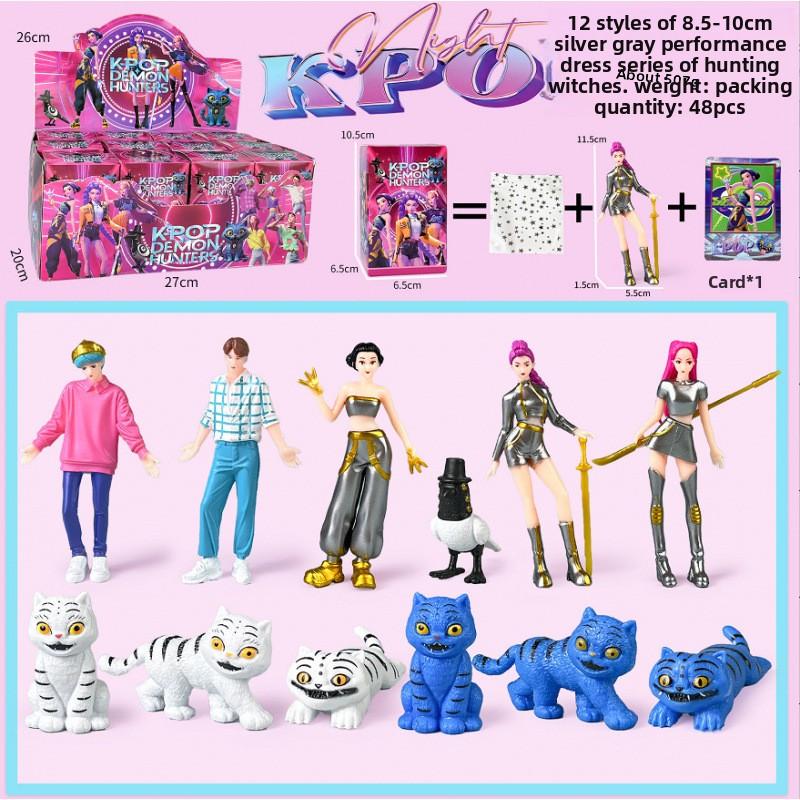K-Pop Новая группа девушек-охотниц на демонов Мужская группа Фигурка Модель Слепая коробка Tide Play Кукла Украшение