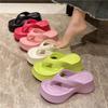 Fashion Women Fashion EVA Platform Slippers Solid Color Clip Toe Wedge Sandals Woman 2025 Summer Thick Sole Anti Slip Beach Flip Flops