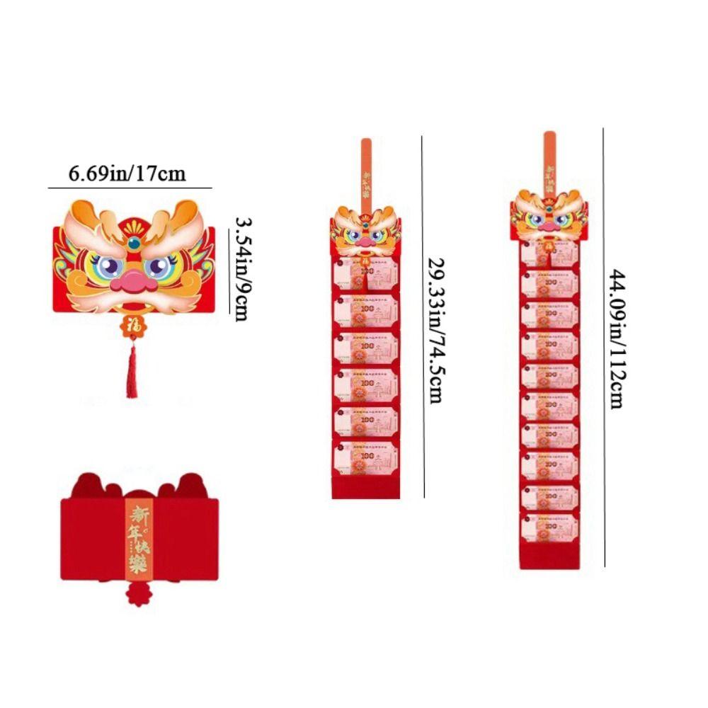 Dragon Chinese Red Envelope Paper Money Pocket Hong Bao Folding Red Envelopes Chidren Gifts
