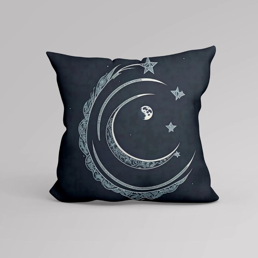 Luxury Home Decor Cushion Cover Office Sofa Cushion Cover Night Sky Moon Print Pillow Cover