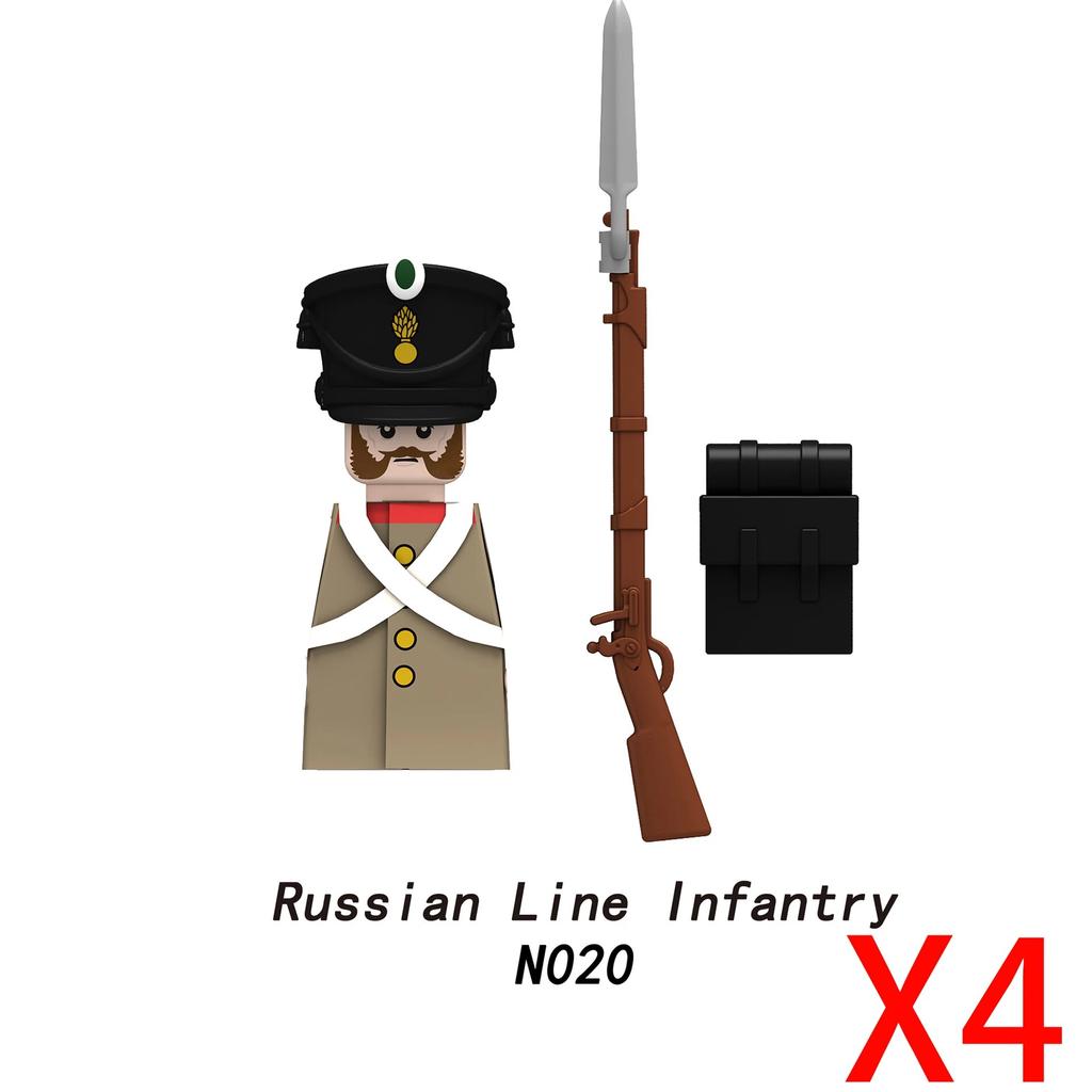 Napoleonic Wars Military Soldiers Building Blocks Medieval Army Figures Russian Ukraine Knights Infantry Weapon Bricks Kids Toys