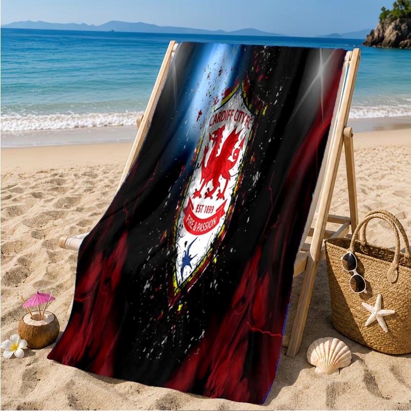 Football Club Cardiff Beach Towel Microfiber Beach Towel, Lightweight and Quick-Dry, for Summer Travel, Swimming Pool Fan Birthday Gift