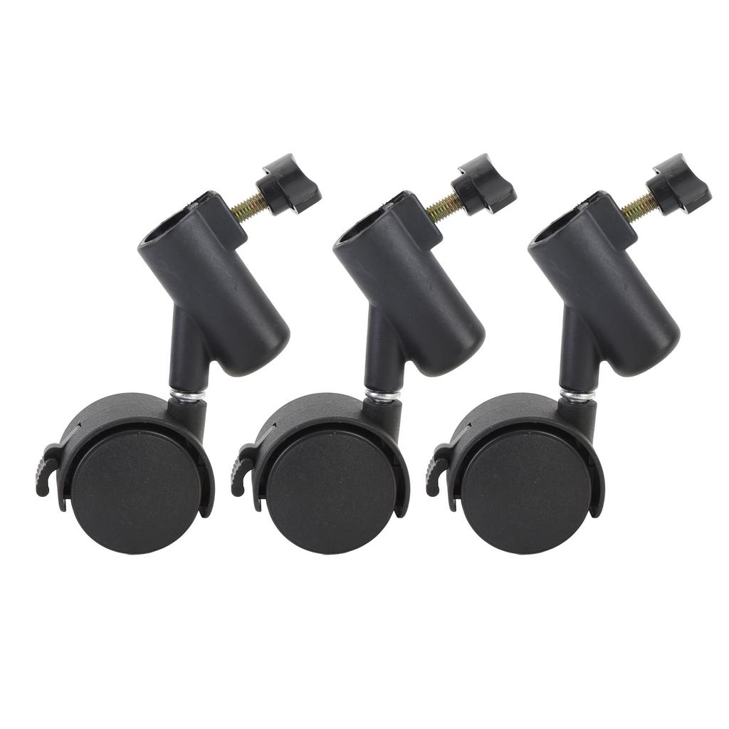 3pcs Light Stand Wheels with Brake 16MM 360 degrees  Rotating Quiet Easy to Install Tripod Swivel Casters for Live