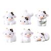 Cow Figurine Resin Tiny Cattle Ornament Miniature Animal Statue Toy Fairy Garden Microlandscape Desktop Decoration