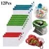 Новый 12 шт./компл. многоразовые продуктовые магазины, фрукты, овощи, игрушки, сетчатая сумка для хранения