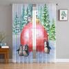 Рождественский лесной фонарь пингвин мультфильм прозрачные шторы современные газовые шторы для гостиной спальни вуаль пряжа шторы