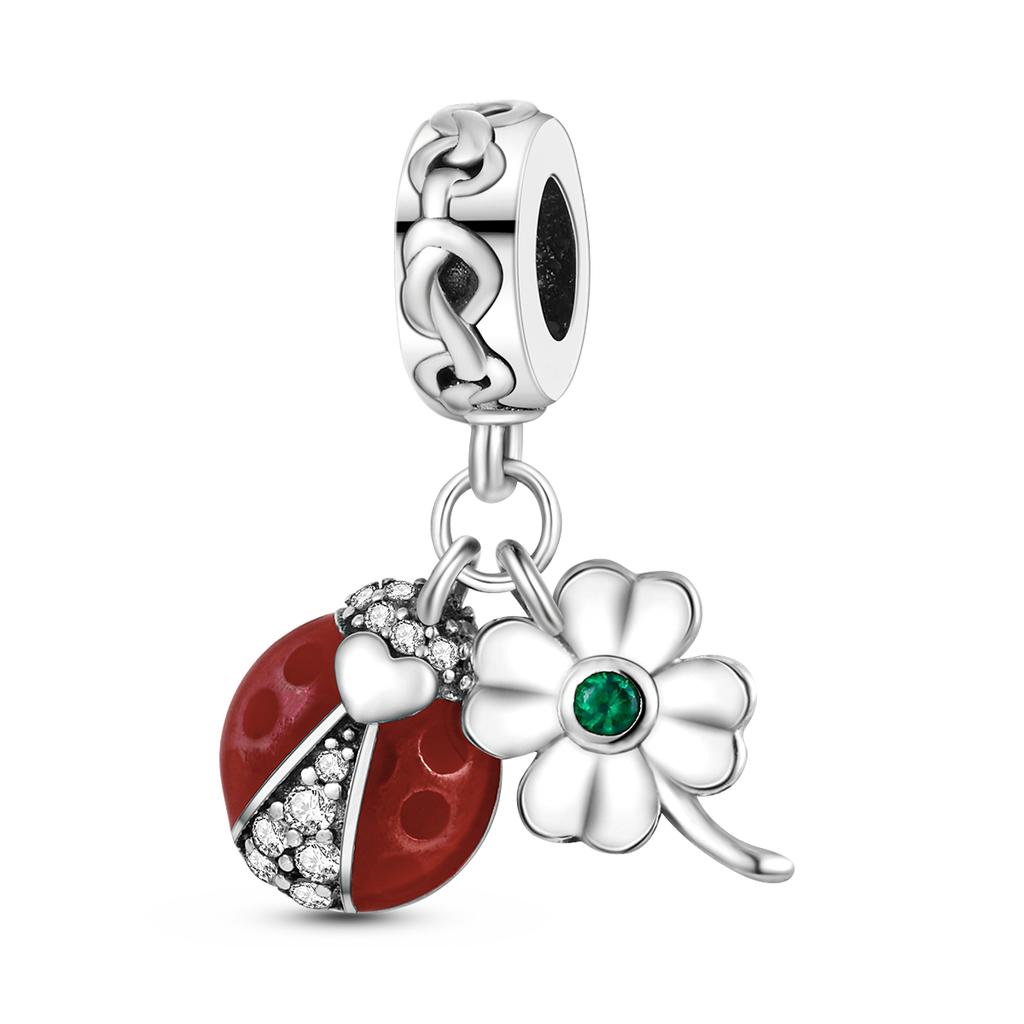 Color Enamel Hummingbird Flamingo Bird Butterfly Flower Beads Charm Fit Bracelet Necklace Copper Plated Women Jewelry Making