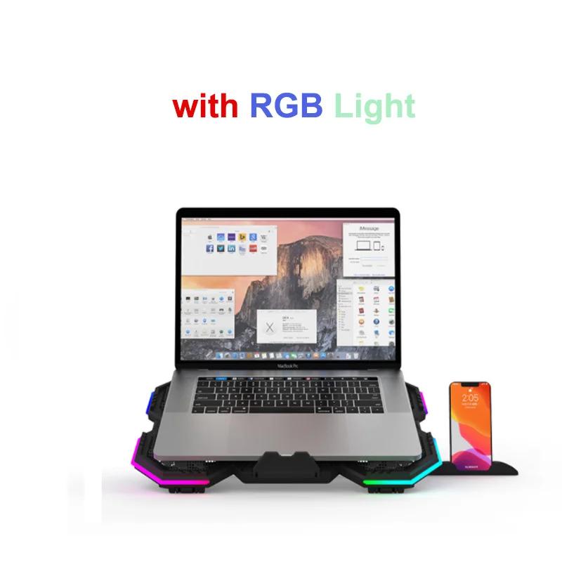RGB игровая подставка для ноутбука с воздушным охлаждением, подставка для ноутбука с 6 вентиляторами, охлаждающий вентилятор, базовый костюм для ноутбука 12-17 дюймов