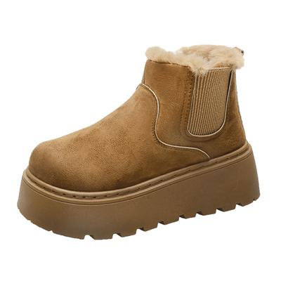 Новая модель хлопковых туфель большого размера, утолщенная и фланелевая, зимняя, модная и теплая, полусапожки на одну ногу, женские зимние сапоги