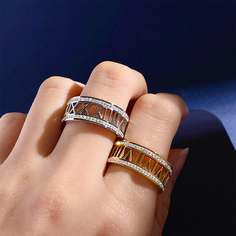 Новое полое кольцо с римскими цифрами, простое мужское и женское креативное украшение