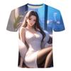 Лето 2024 года, новые мужские и женские футболки с круглым вырезом и 3D-принтом, популярные, персонализированные аниме-сериалы о сексуальной красоте