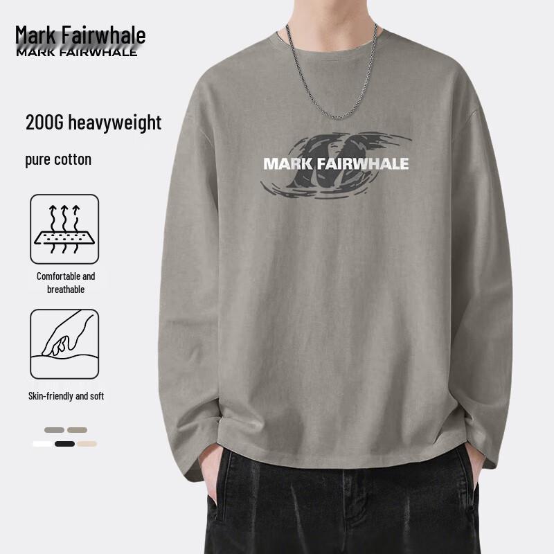 Mark Fairwhale Мужская оверсайз хлопковая футболка с длинным рукавом JMK Swirl