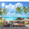 Красивые обои для пляжа, большая фреска с пальмой, настенные фрески на пляжную тематику, декор для спальни, гостиной, дома
