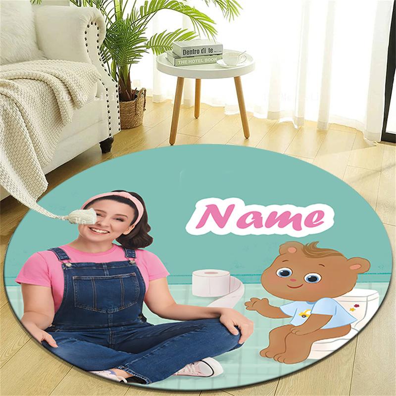 Personalized M-Ms Rachel Round Chair Office Rug - Perfect for Mat, Office Chair & More - Ideal Gift for Birthdays and Holidays