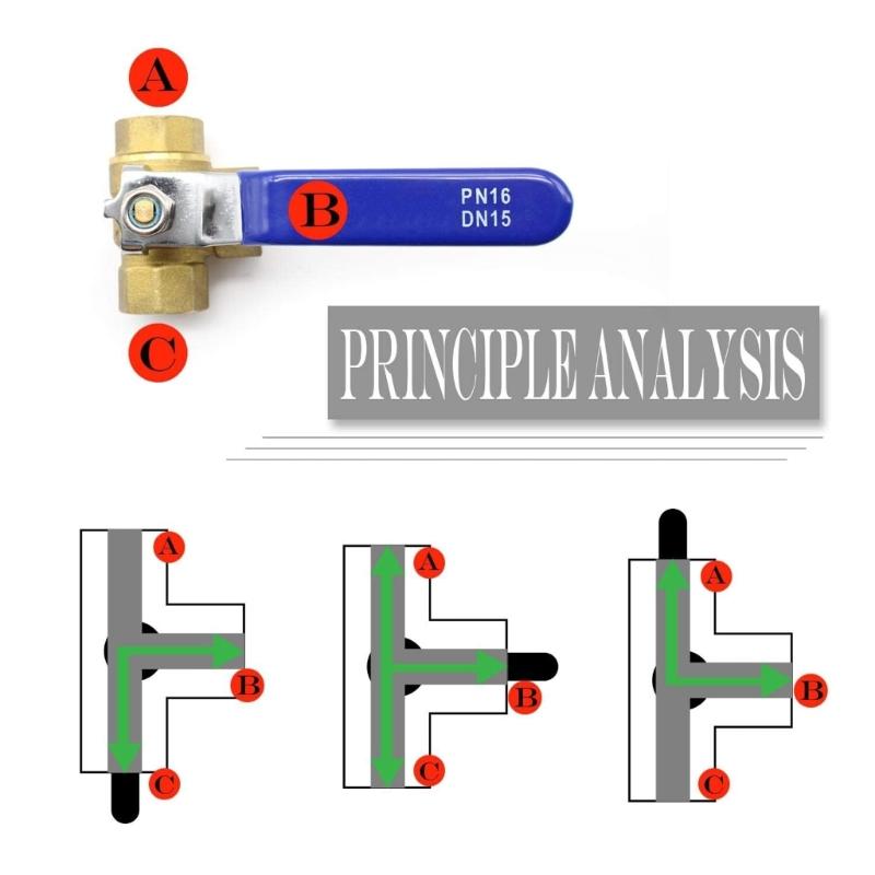 Коррозионностойкие трехходовые шаровые краны из латуни с рычажными ручками, усиленные 3-ходовые шаровые краны Т-образного типа для дома