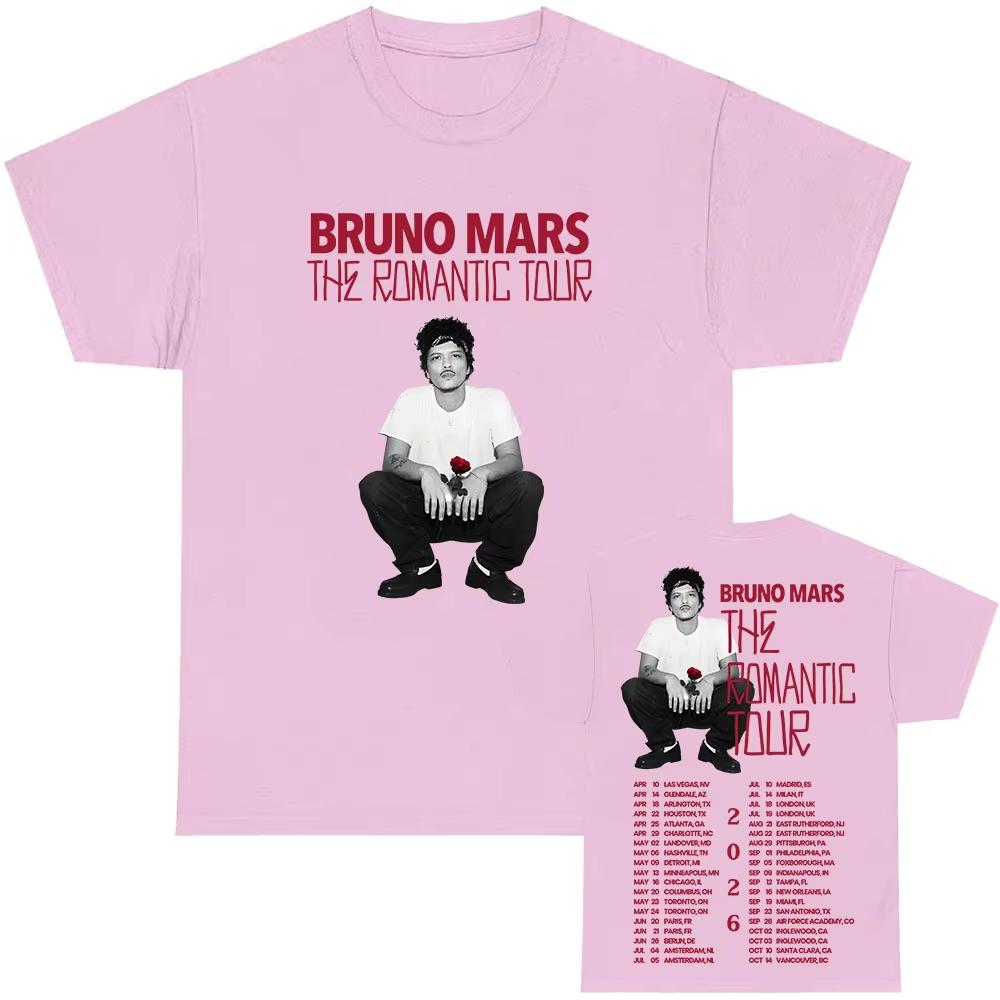 2026 Bruno Mars The Rounisextic Tour TShirt Short Sleeve Loose ONeck Tshirts Unisex Summer Streetwear Casual Singer Print T Shirt