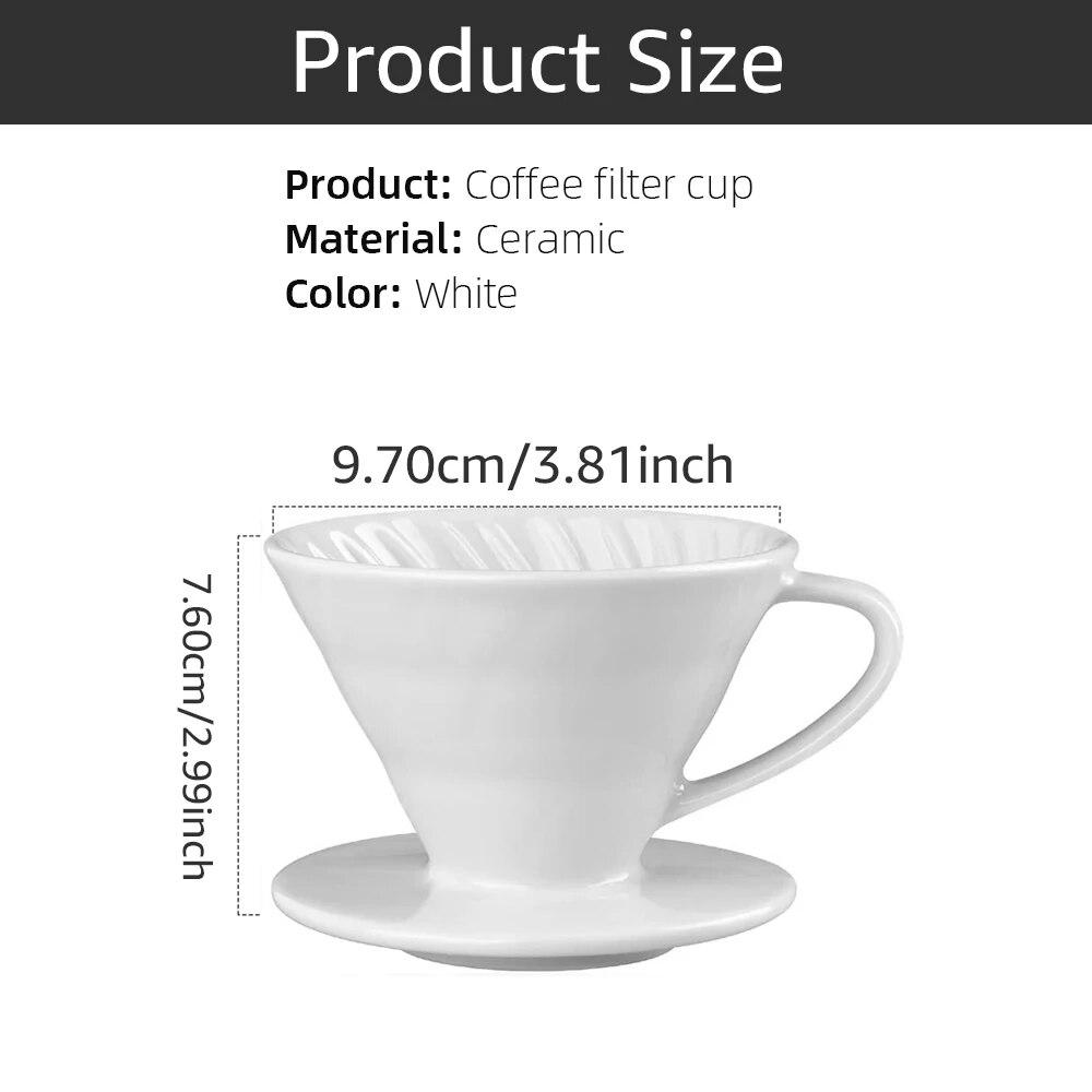 Coffee Filter Cup Holder Reusable Portafilter Espresso Coffee Dripper Funnel Ceramic Accesorios Cafe Coffeeware