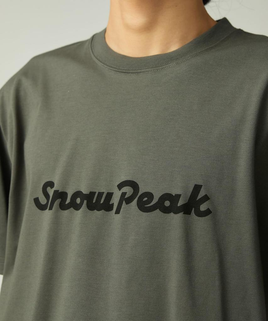 Snow Peak Typography Short and XXL T-Shirt TS-25AU003, Sleeve, Men's Women's, Gray,