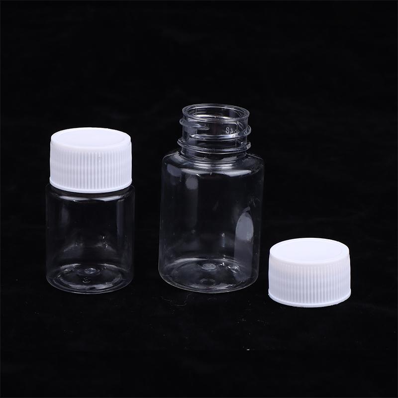 15-500Ml Transparent Plastic Bottle Wide Mouth Medicine Bottle With Screw Lid Seal Vials Liquid Reagent Container Food Grade