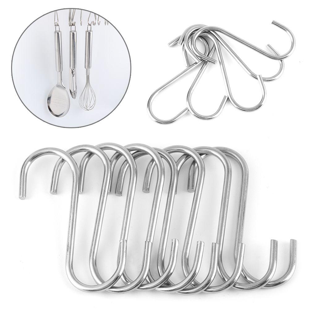 5/10/20pcs Household Stainless Steel Organizer Clasps Hooks S Shaped Hook Hanger Storage Rack