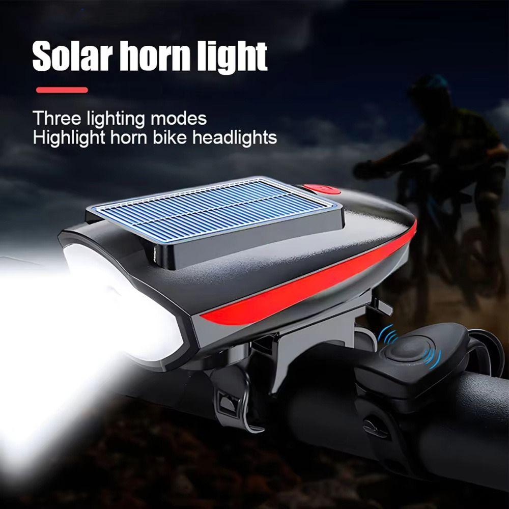 3 Modes Solar Bicycle Light Waterproof Night Riding Lamp LED Bike Front Lamp Balance Bicycle
