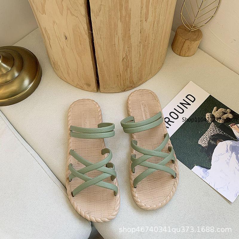 Fashion 2025 New Summer Women's Sandals Casual Flat Sandals Versatile Fashion Roman Shoes Comfortable Flat Bottomed Vacation Beach Shoes