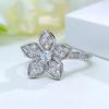 Изысканное кольцо в форме цветка Huitan для женщин, цветные ослепительные кубические цирконии, свадебные аксессуары, эстетические украшения