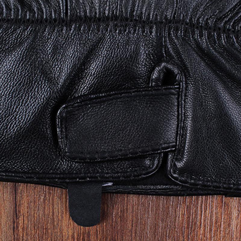 Мужские кожаные перчатки с полной подкладкой, теплые флисовые зимние ветрозащитные теплые перчатки для вождения, перчатки с полным пальцем