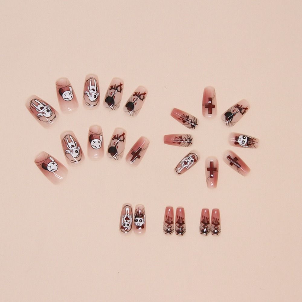 24pcs Long Stiletto and Ballerina Fake Nials Cat Eye Press on Nails Manicure False Nails DIY