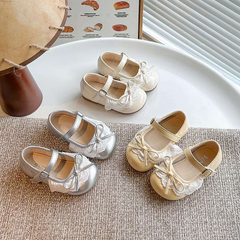 Весна 2026 Девочки Бант Принцесса Мягкая Подошва Кожаные Лоферы