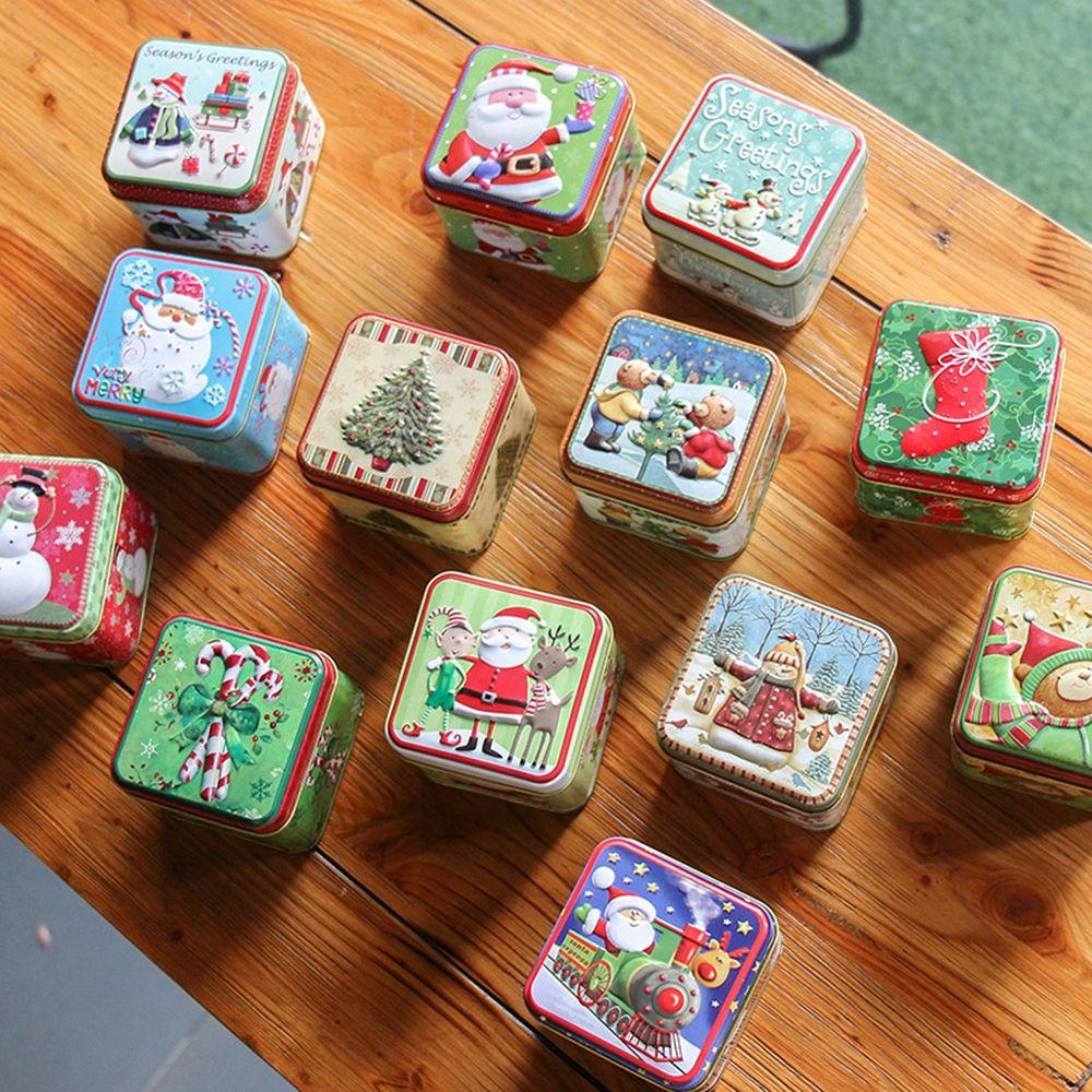 Christmas Ornaments Tin Box Gift Box Storage Box Candy Box Christmas Supplies Christmas Decorations